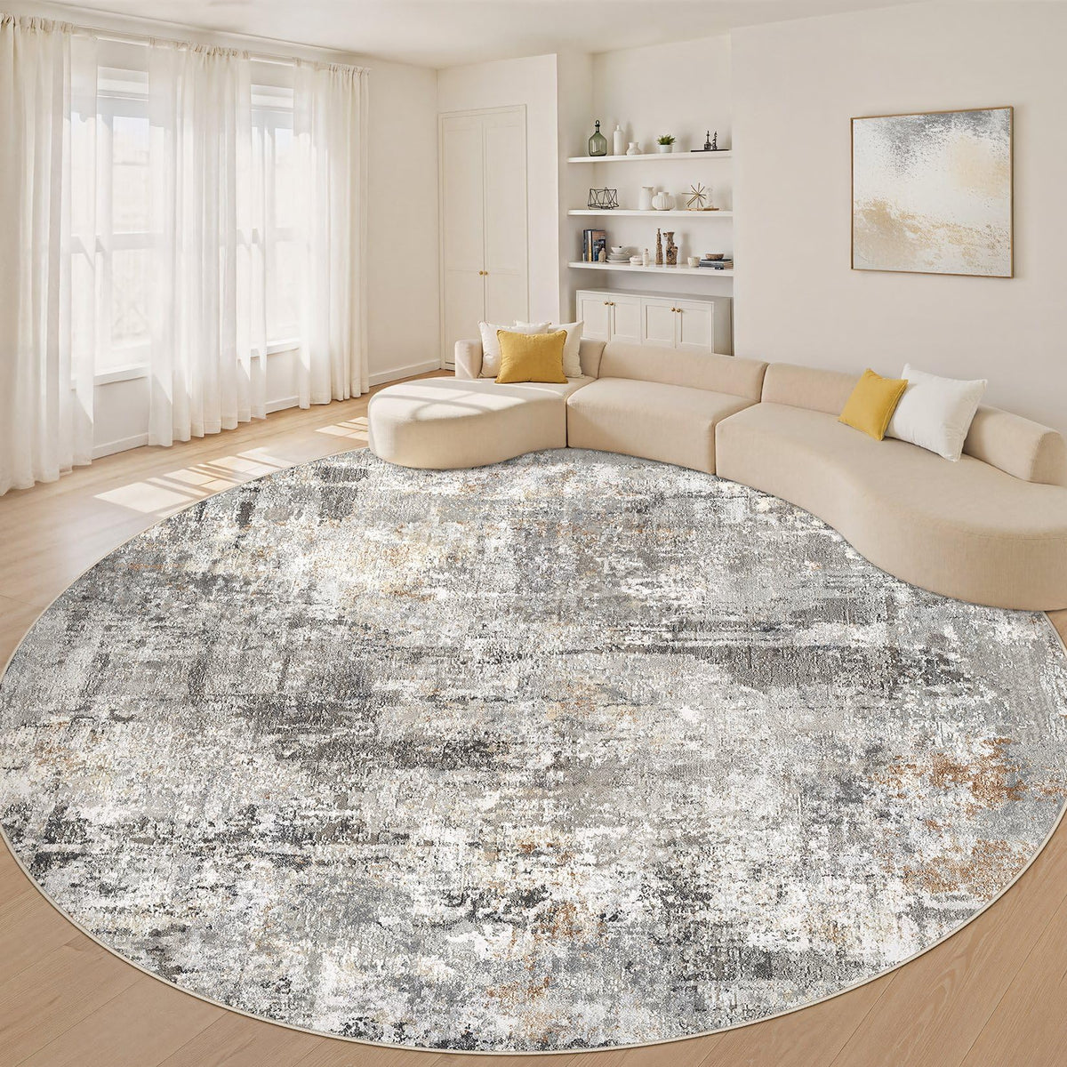 LOONGRUG 10x14 Area Rugs Washable Large Neutral Modern Living Room Rug