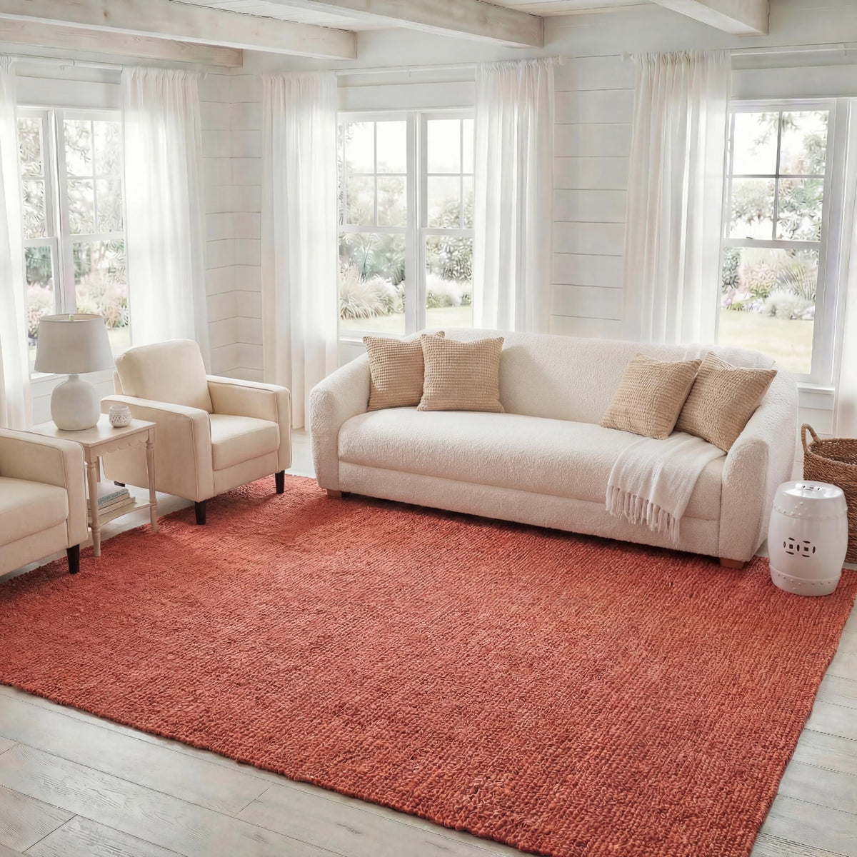 SAFAVIEH Natural Fiber Area Rug 8x10, Jute Knotted Large Natural NF447A