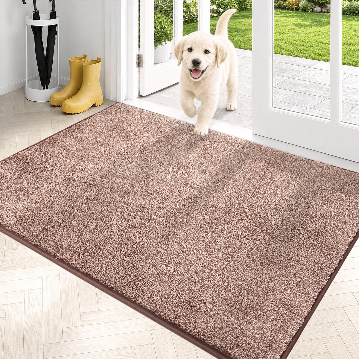 PURRUGS Dirt Trapping Indoor Door Mat, 34" x 59", Charcoal