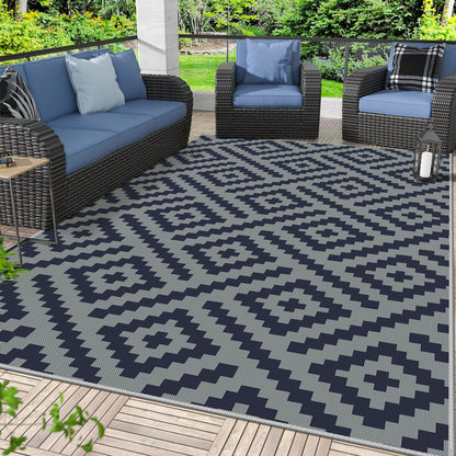 GENIMO Outdoor Rug, Waterproof Plastic Rugs for Patio, 5'x8' Cloud Grey