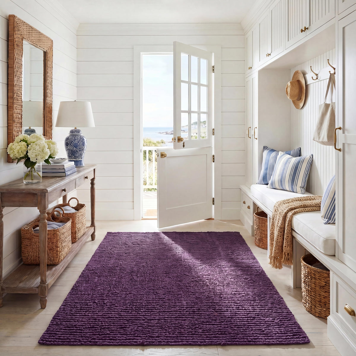 SAFAVIEH Natural Fiber Area Rug 8x10, Jute Knotted Large Natural NF447A