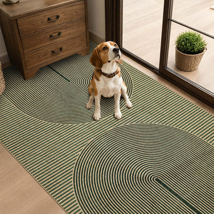 Easy Jute Rug for Pet Homes: 4x6 Outdoor Rug - Geometric Arch Pattern