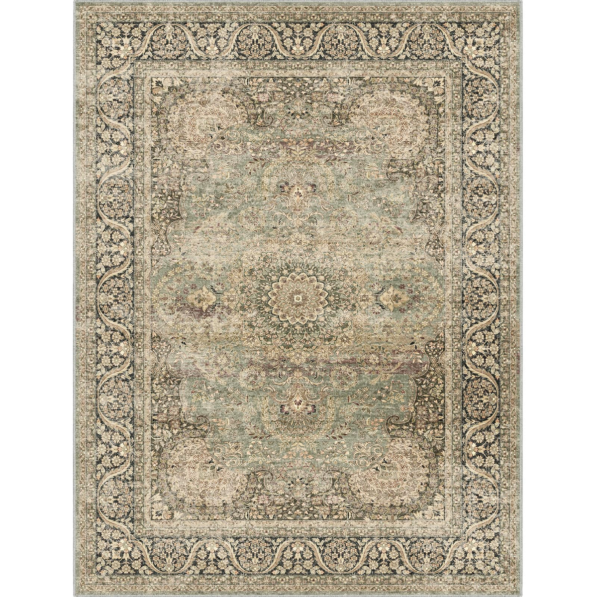 5'x7' Washable Area Rug for Living Room Natural Berber Rug Bedroom Non-Slip Rugs No Shed Faux Jute-Look Area Rugs Non-Skid Washable Area Rug (Camel, 5X7)