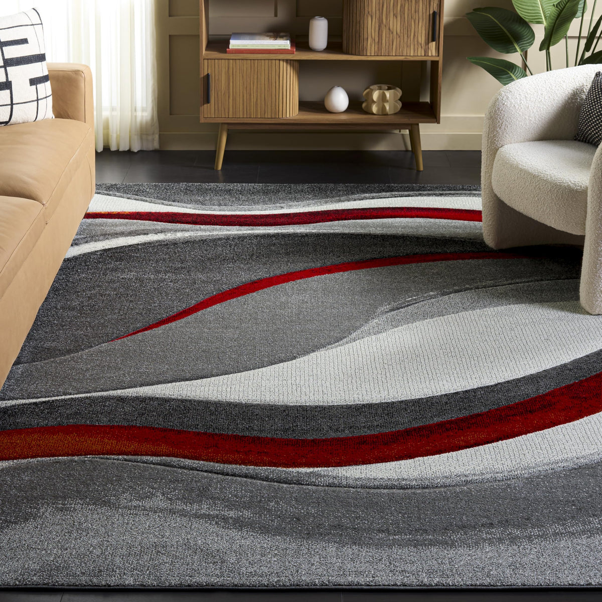 SAFAVIEH Hollywood Area Rug 10'6"x14', Modern Grey & Blue HLW766F