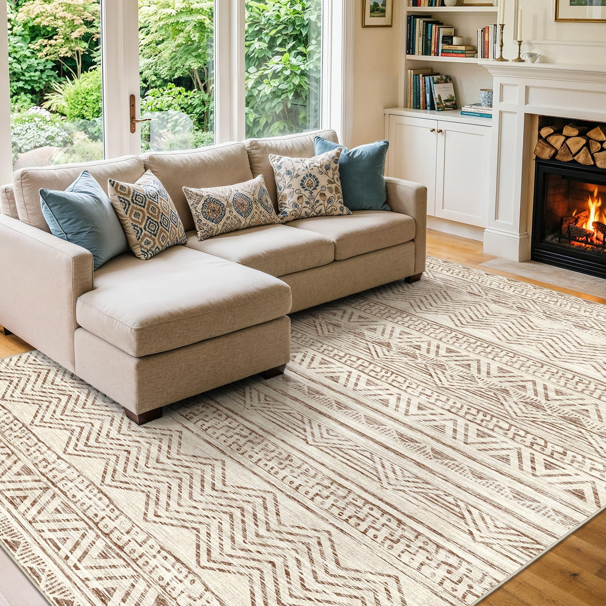 2'6"x8 Runner Rug Washable Moroccan: Non Slip Kitchen Long Floor Mat Gray