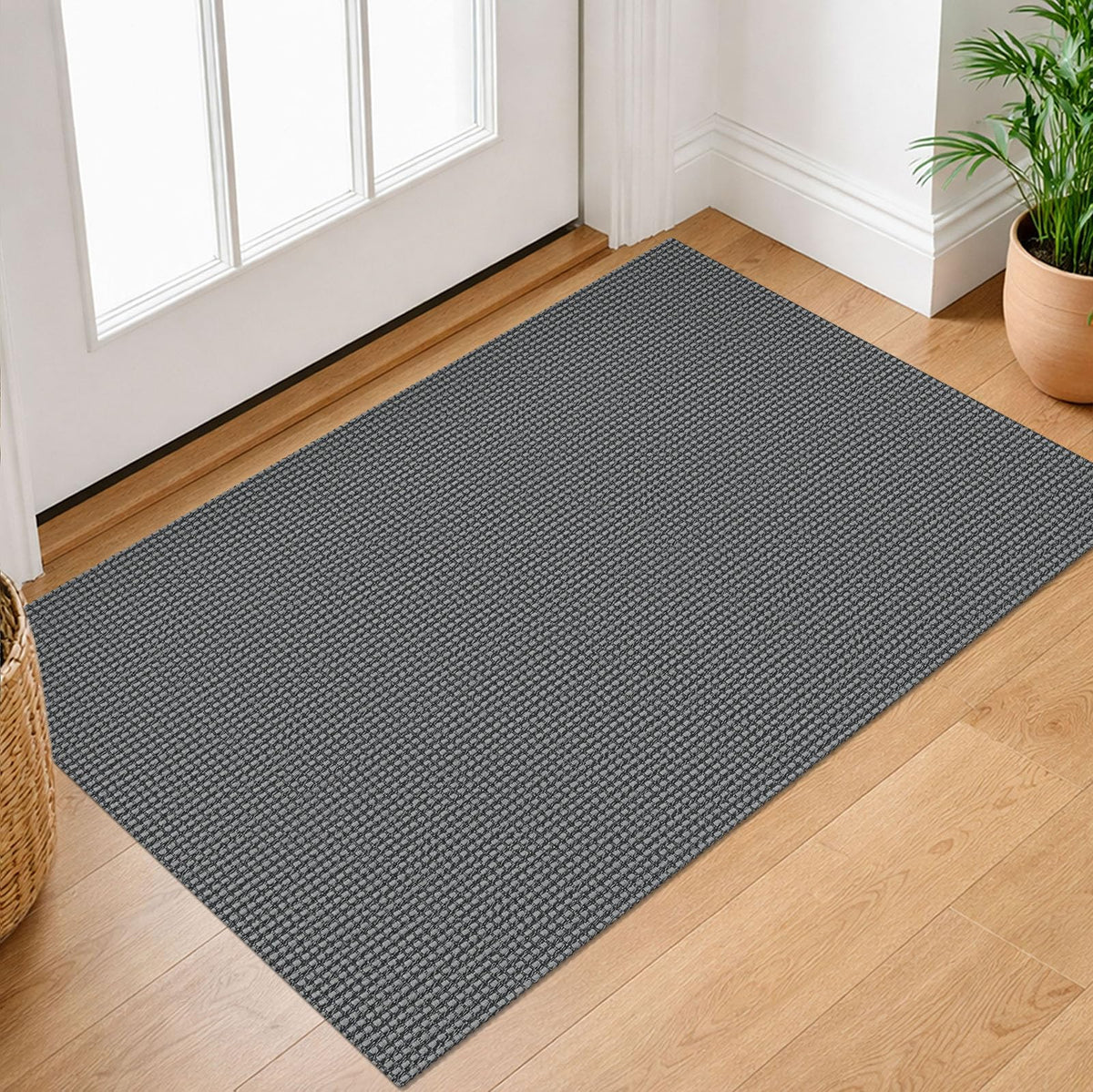 IOHOUZE Washable Area Rug 3x5 Non Slip Rubber Backed Woven Rugs for Entryway Rugs Indoor Outdoor Doormat Throw Rug Floor Carpet for Entrance Kitchen Front Door, Olive Green/Earthy Green