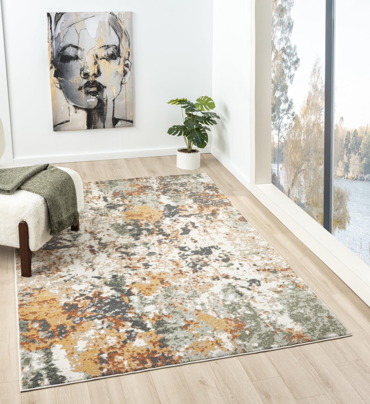 Keen Home Design Abstract Non-Shedding Area Rug, Soft Thick Pile, 10x14