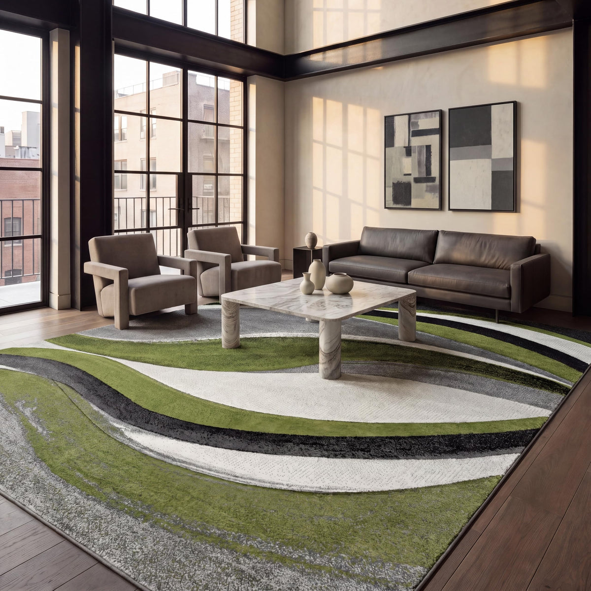 SAFAVIEH Hollywood Area Rug 10'6"x14', Modern Grey & Blue HLW766F