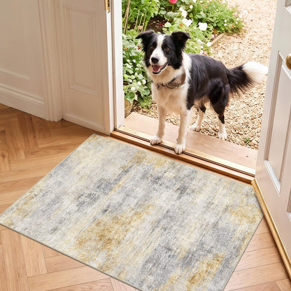 2'6"x8 Runner Rug Washable Moroccan: Non Slip Kitchen Long Floor Mat Gray