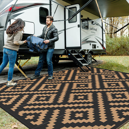 GENIMO Outdoor Rug, Waterproof Plastic Rugs for Patio, 5'x8' Cloud Grey