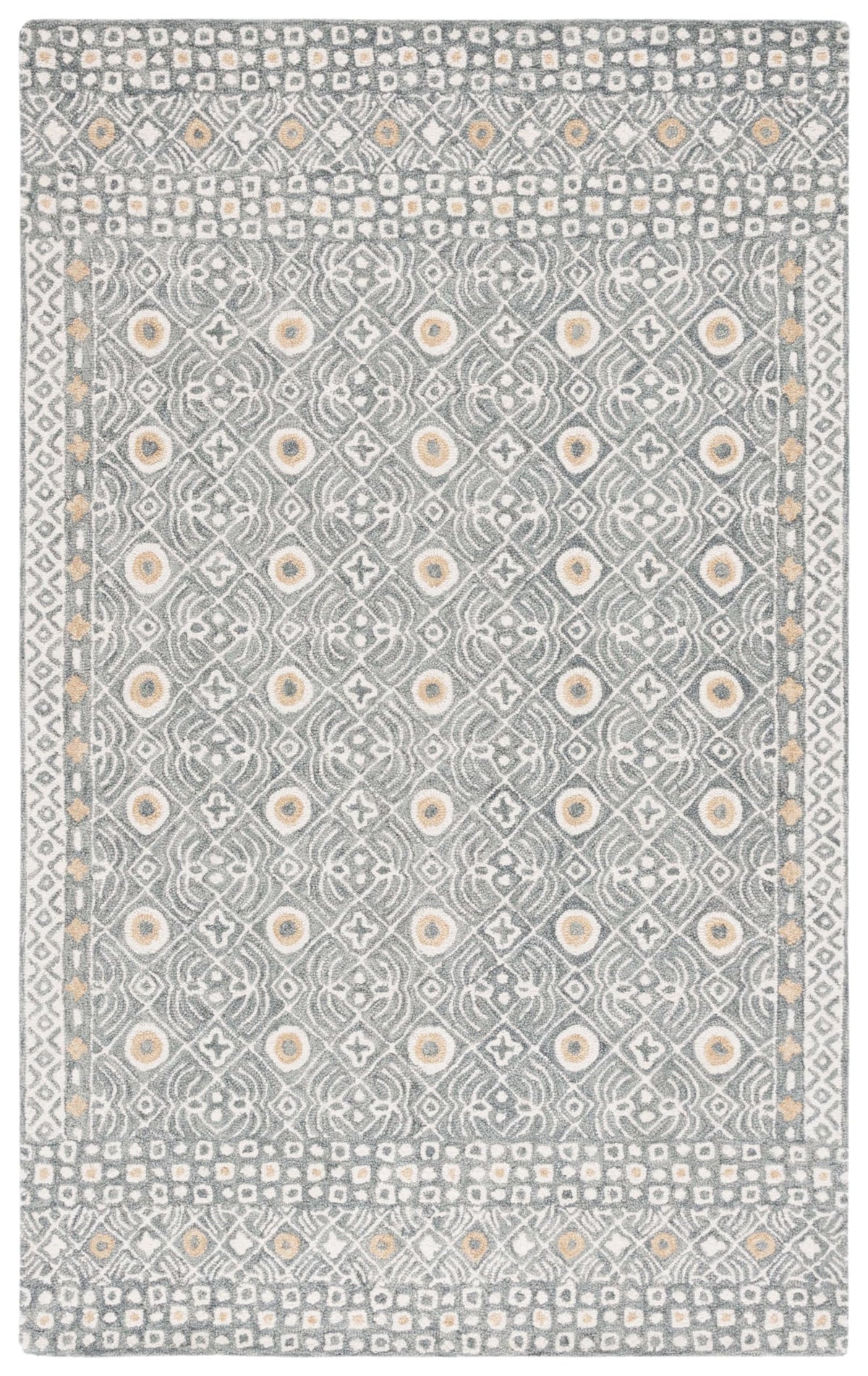 SAFAVIEH Micro-Loop Collection Accent Rug - 4' x 6', Charcoal & Ivory, Handmade Wool, Ideal for High Traffic Areas in Entryway, Living Room, Bedroom (MLP801H)