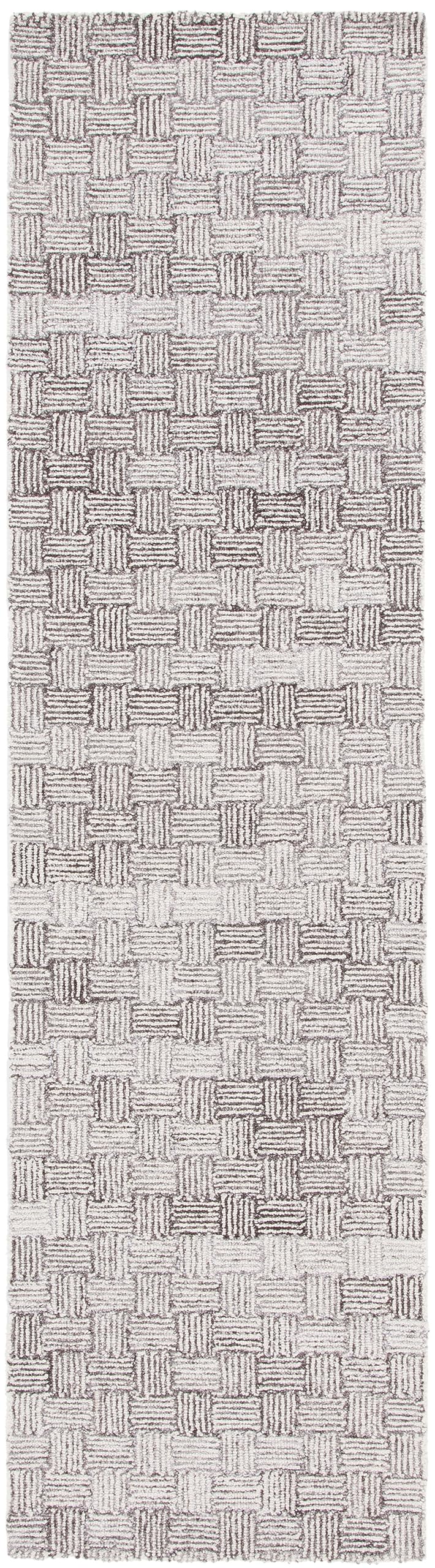 SAFAVIEH Micro-Loop Collection Area Rug - 5' Square, Light Grey & Ivory, Handmade Wool, Ideal for High Traffic Areas in Living Room, Bedroom (MLP537F)