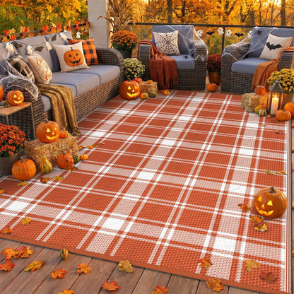 GENIMO Outdoor Rug, Waterproof Plastic Rugs for Patio, 5'x8' Cloud Grey