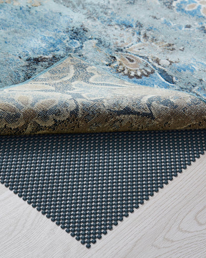Veken 8x10 Ft Rug Pad Gripper for Hardwood Floors, Non Slip Dark Blue Rug Pads for Area Rugs, Thick Rug Grippers for Tile Floors, Under Carpet Anti Skid Mat, Keep Your Rugs Safe and in Place