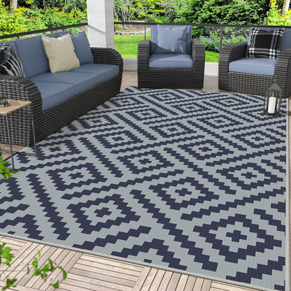 GENIMO Outdoor Rug, Waterproof Plastic Rugs for Patio, 5'x8' Cloud Grey