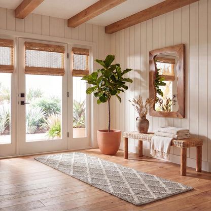 SAFAVIEH Natura Area Rug 4x6, Wool Knotted Ivory & Ivory NAT310A