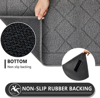 REFETONE Indoor Doormat 32" x 40", Low-Profile Front Door Mat, Dark Gray