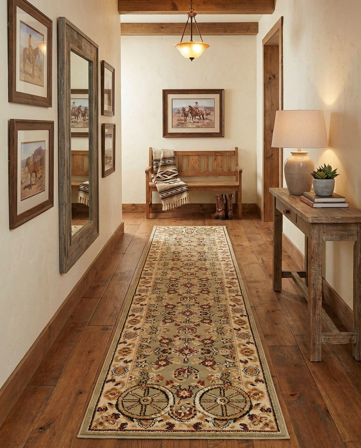 Rugs.com - Pioneer Rug – 5 Ft Square Ivory Easy-Clean Rug – Rustic Decor for Living Rooms, Bedrooms, and Entryways