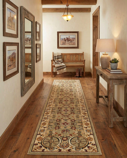 Rugs.com - Pioneer Rug – 5 Ft Square Ivory Easy-Clean Rug – Rustic Decor for Living Rooms, Bedrooms, and Entryways