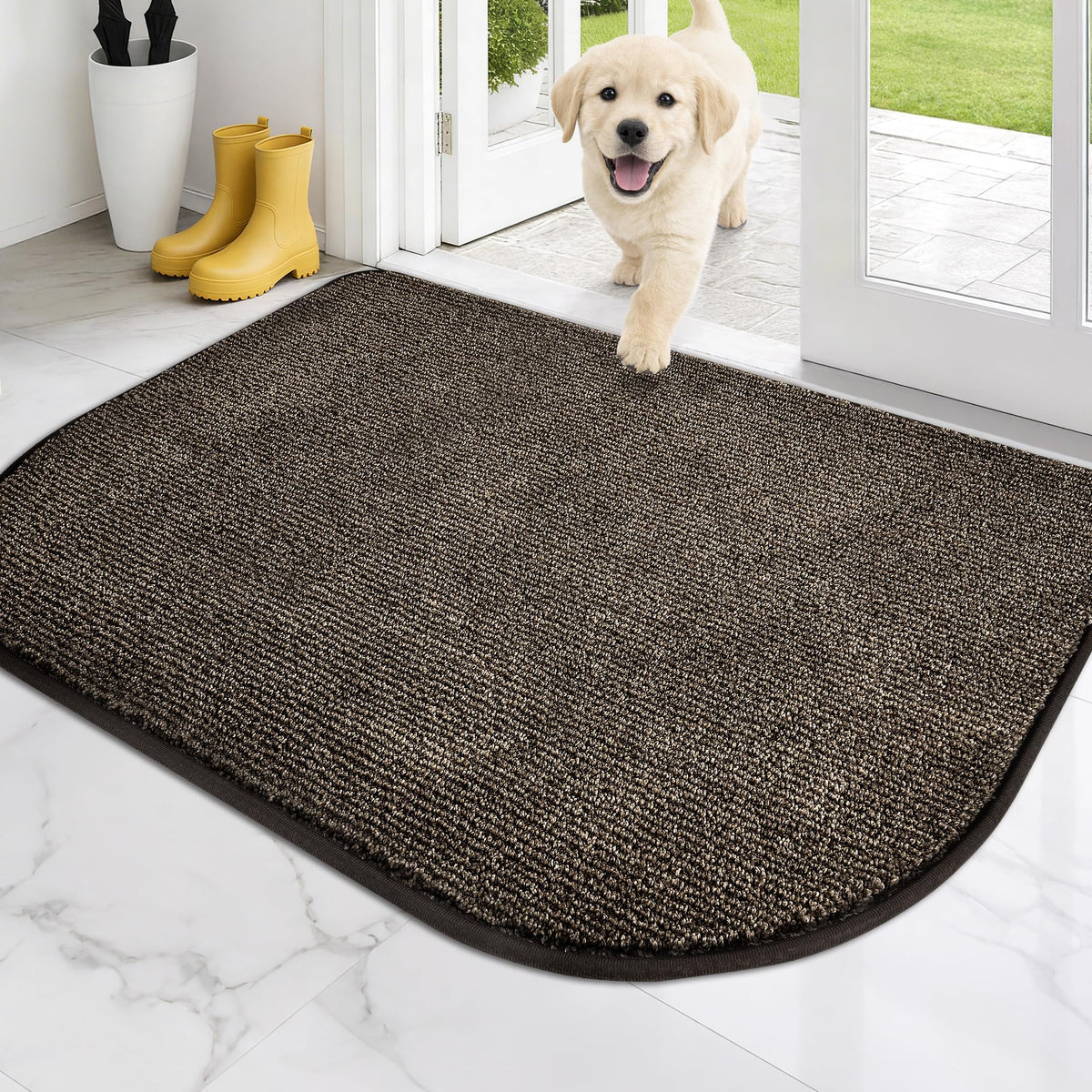 PURRUGS Dirt Trapping Indoor Door Mat, 20" x 31.5", Heathered Charcoal