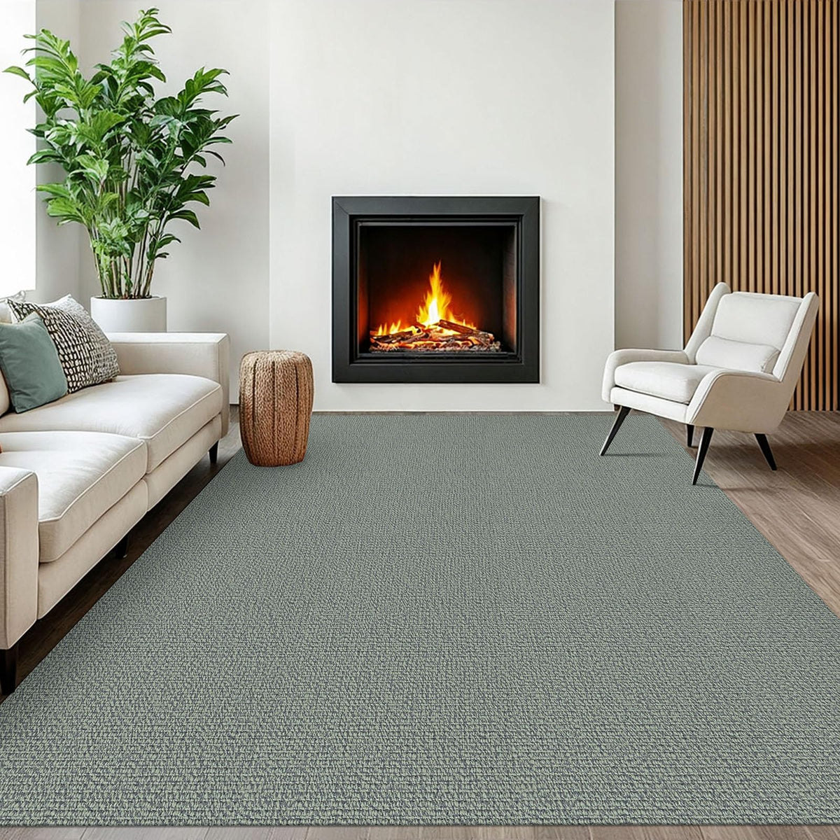 EARTHALL Washable Area Rug, Non Slip Entryway Rug, 4x6 Ft, Sand/Beige