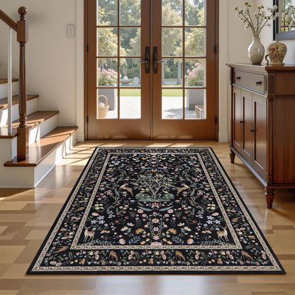 RCTJHOME 9x12 Brown Vintage Oriental Washable Area Rug Non-Slip Soft Carpet