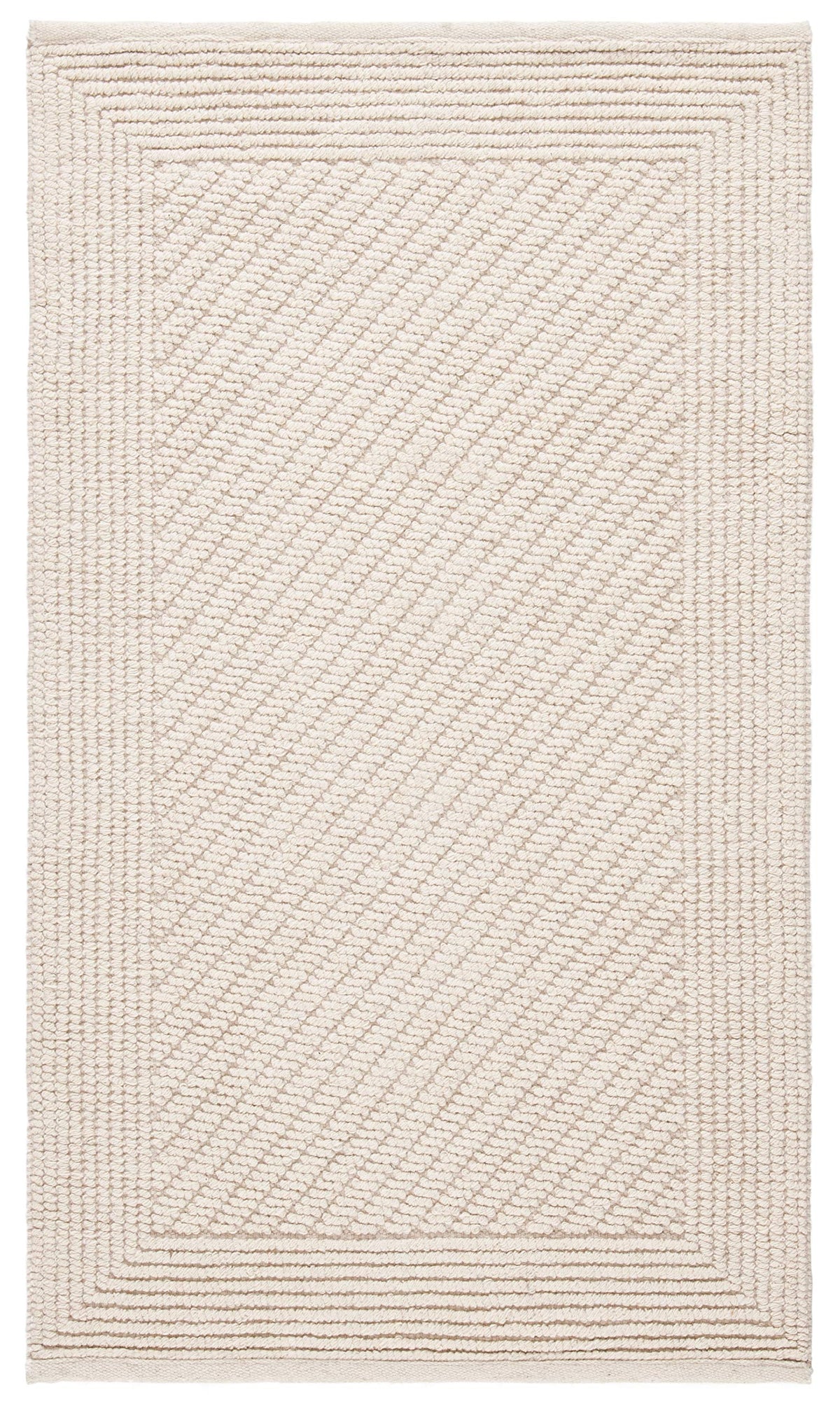 SAFAVIEH Natura Collection Area Rug - 5' x 8', Ivory, Handmade Wool, Ideal for High Traffic Areas in Living Room, Bedroom (NAT450A)
