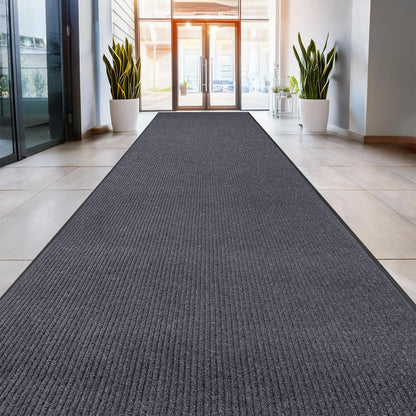 MaxMat® Heavy Duty Entry Floor Mat - Large Commercial, Indoor/Outdoor, Waterproof, Easy to Clean, Low-Profile Door Mat (4 x 6 Feet, Brown, MXM-RIB0046BR)