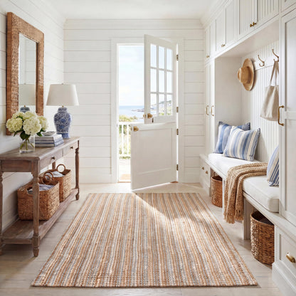 SAFAVIEH Natural Fiber Area Rug 8x10, Jute Knotted Large Natural NF447A