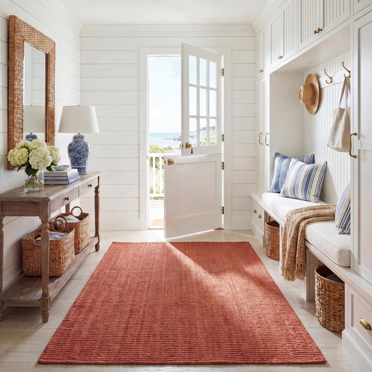 SAFAVIEH Natural Fiber Area Rug 8x10, Jute Knotted Large Natural NF447A