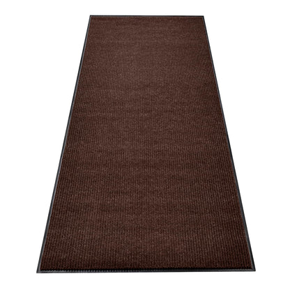 MaxMat® Heavy Duty Entry Floor Mat - Large Commercial, Indoor/Outdoor, Waterproof, Easy to Clean, Low-Profile Door Mat (4 x 6 Feet, Brown, MXM-RIB0046BR)