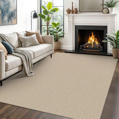 EARTHALL Washable Area Rug, Non Slip Entryway Rug, 4x6 Ft, Sand/Beige