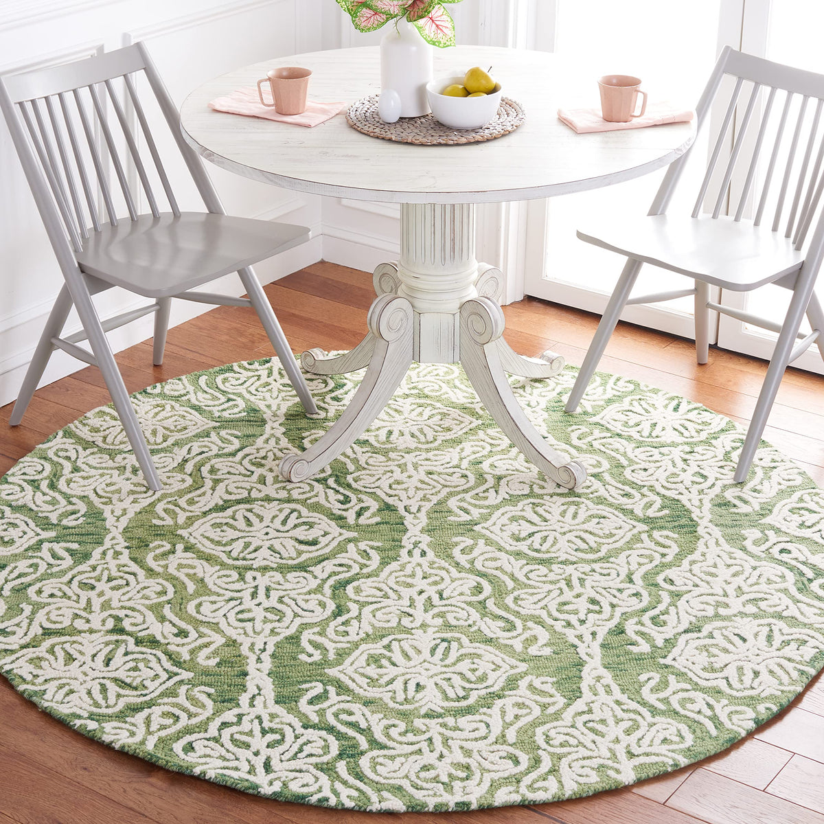 SAFAVIEH Blossom Collection Area Rug - 9' x 12', Beige & Ivory, Handmade Wool, Ideal for High Traffic Areas in Living Room, Bedroom (BLM112B)