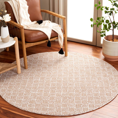 SAFAVIEH Micro-Loop Collection Area Rug - 5' Square, Light Grey & Ivory, Handmade Wool, Ideal for High Traffic Areas in Living Room, Bedroom (MLP537F)