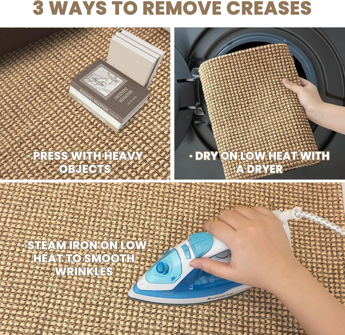 EARTHALL Woven Area Rug 3x5 Ft Washable Rugs for Entryway Braided Non Slip Rubber Backed Throw Rugs Door Mat Indoor Outdoor Entrance Cotton Carpet for Kitchen Foyer Front Door, Orange/Tan/Brown