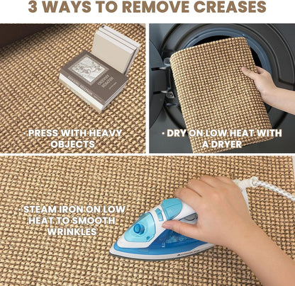EARTHALL Woven Area Rug 3x5 Ft Washable Rugs for Entryway Braided Non Slip Rubber Backed Throw Rugs Door Mat Indoor Outdoor Entrance Cotton Carpet for Kitchen Foyer Front Door, Orange/Tan/Brown