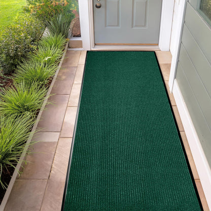 MaxMat® Heavy Duty Entry Floor Mat - Large Commercial, Indoor/Outdoor, Waterproof, Easy to Clean, Low-Profile Door Mat (4 x 6 Feet, Brown, MXM-RIB0046BR)