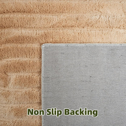 Brown Solid Area Rug 9x12 Large Washable Soft Rugs for Living Room