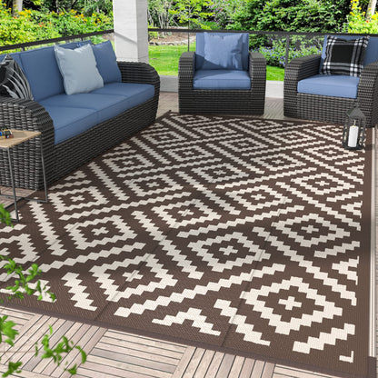 GENIMO Outdoor Rug, Waterproof Plastic Rugs for Patio, 5'x8' Cloud Grey
