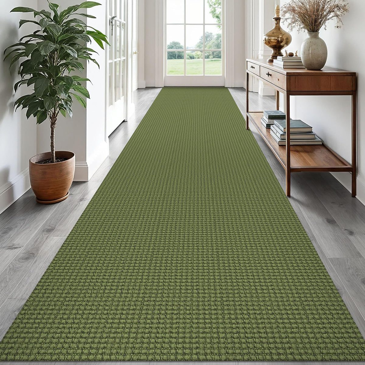 EARTHALL Woven Area Rug 3x5 Ft Washable Rugs for Entryway Braided Non Slip Rubber Backed Throw Rugs Door Mat Indoor Outdoor Entrance Cotton Carpet for Kitchen Foyer Front Door, Orange/Tan/Brown