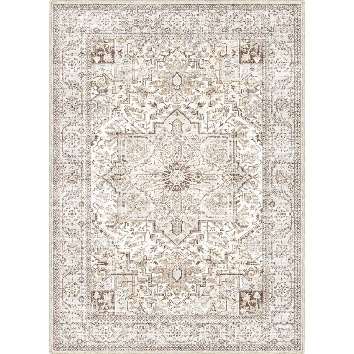 5'x7' Washable Area Rug for Living Room Natural Berber Rug Bedroom Non-Slip Rugs No Shed Faux Jute-Look Area Rugs Non-Skid Washable Area Rug (Camel, 5X7)