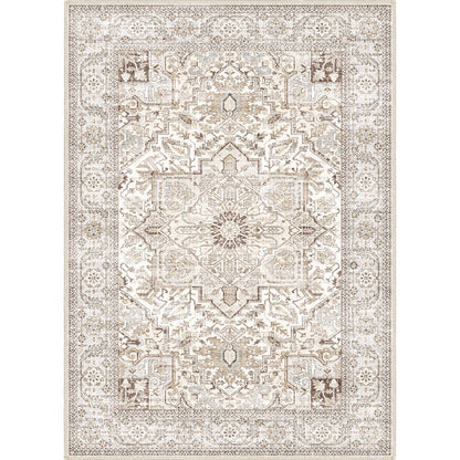 5'x7' Washable Area Rug for Living Room Natural Berber Rug Bedroom Non-Slip Rugs No Shed Faux Jute-Look Area Rugs Non-Skid Washable Area Rug (Camel, 5X7)