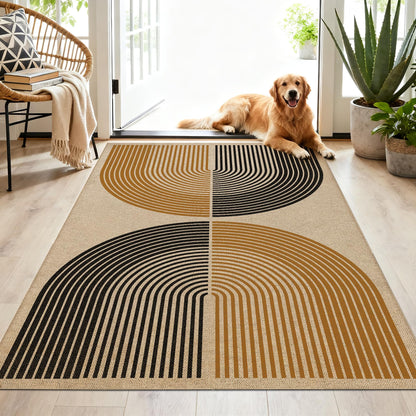 Washable 8x10 Modern Rainbow Easy Jute Indoor Outdoor Rug for Living Room