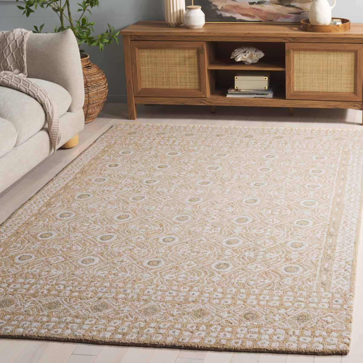 SAFAVIEH Micro-Loop Collection Accent Rug - 4' x 6', Charcoal & Ivory, Handmade Wool, Ideal for High Traffic Areas in Entryway, Living Room, Bedroom (MLP801H)