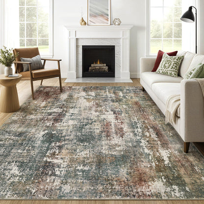 LOONGRUG 10x14 Area Rugs Washable Large Neutral Modern Living Room Rug