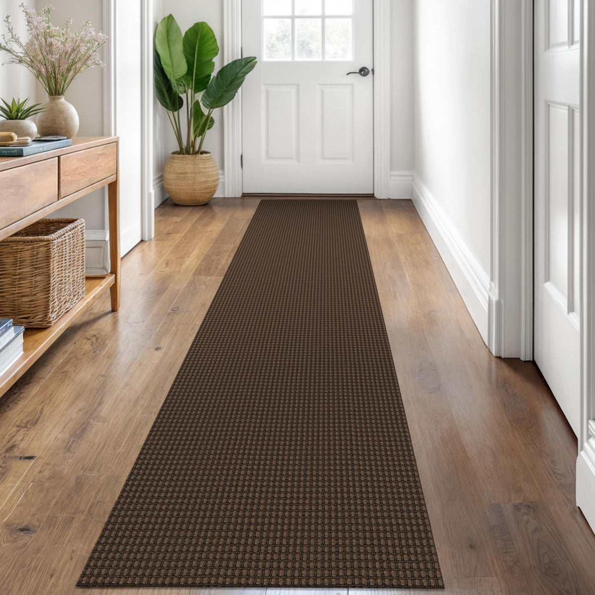 KOZYFLY Extra Long Runners for Hallways 3x20 ft Washable Kitchen Runner Non Slip Rubber Backed Hallway Rug Cotton Entryway Runner Rug Floor Carpet for Indoor Hall, Kitchen, Stair, Black/Dark Grey