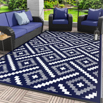 GENIMO Outdoor Rug, Waterproof Plastic Rugs for Patio, 5'x8' Cloud Grey