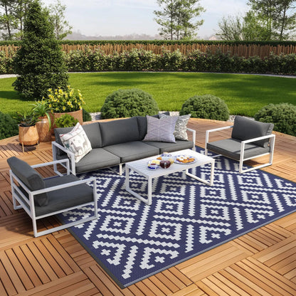 GENIMO Outdoor Rug, Waterproof Plastic Rugs for Patio, 5'x8' Cloud Grey