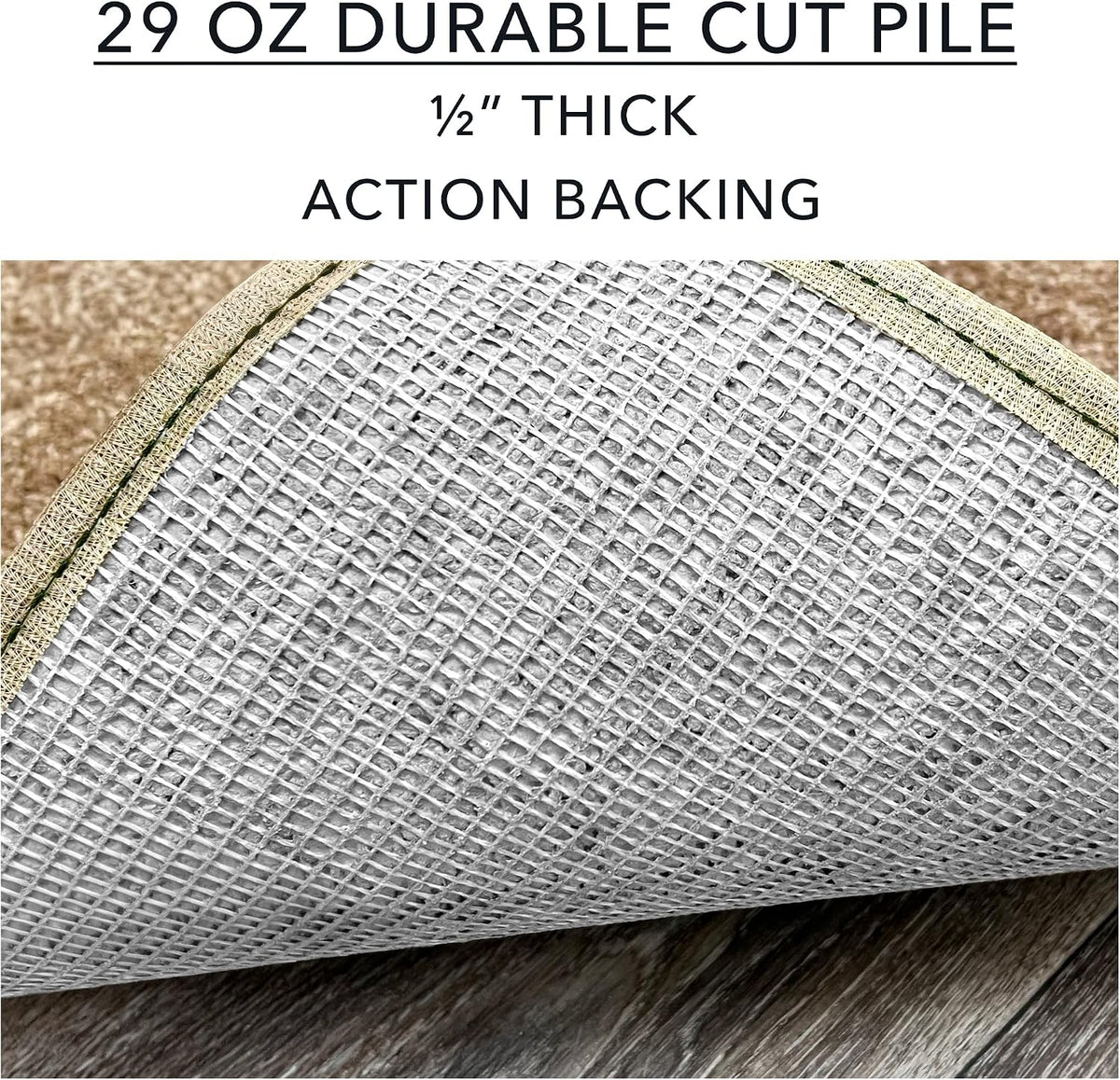 KOECKRITZ Dyersburg Indoor Area Rug – Soft Durable Polyester Carpet, Custom Cut-to-Size, Medium Pile, Stain & Fade Resistant, Living Room Bedroom Office Rug