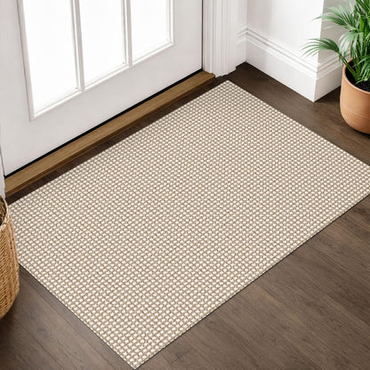 IOHOUZE Washable Area Rug 3x5 Non Slip Rubber Backed Woven Rugs for Entryway Rugs Indoor Outdoor Doormat Throw Rug Floor Carpet for Entrance Kitchen Front Door, Olive Green/Earthy Green
